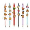 Capybara Pen Clip & Ornament: Card Buckle Decoration with Straw Accessories