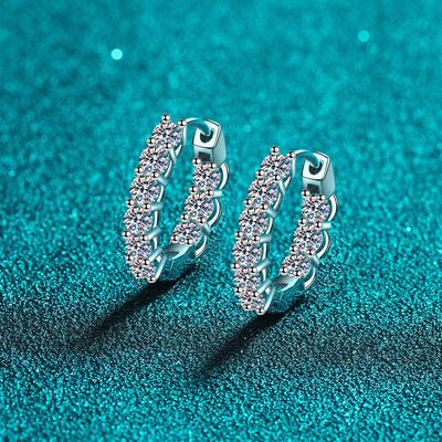 925 Sterling Silver Moissanite Earrings: Gold-Plated Ear Cuffs In European and American Style