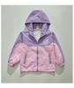 Girls' Spring and Autumn Color Block Windbreaker: Children's Fashionable Hooded Jacket