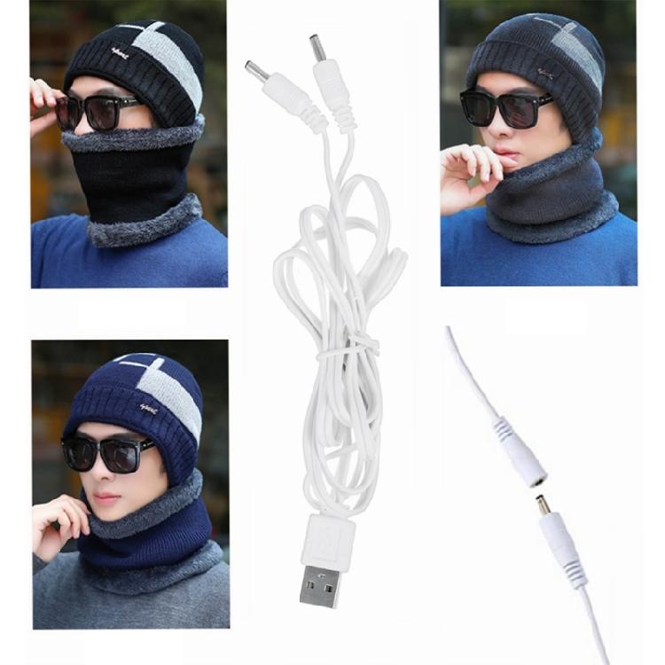 Winter Warm Beanies and Scarf Casual Hip Hop Hat Adult USB Heated Knitted Cap