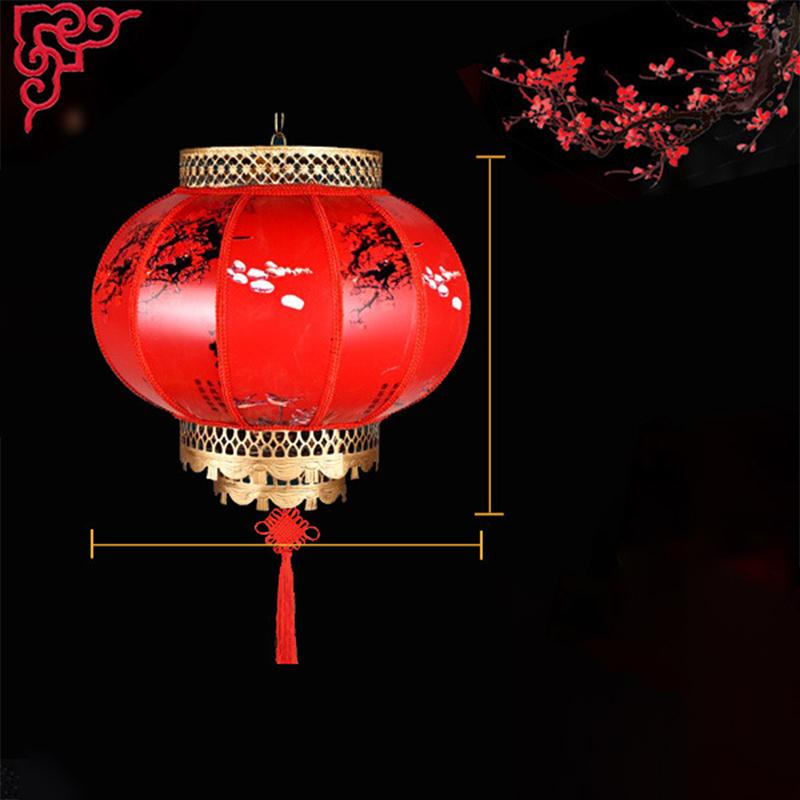 Chinese Retro Red Lantern Festival Printing Landscape Decorative Lanterns Outdoor Waterproof Sunscreen PVC New Year Lanterns