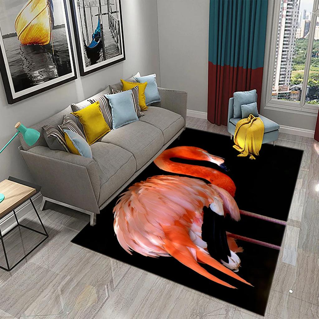 Cute Flamingo Carpet Romantic Animal Rugs Bedroom Living Room Decor Mat Doormat Soft Kitchen Non-slip Hallway Floor Area Rugs