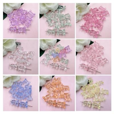 25 pz 17*22mm Moda Acrilico Cristallo Trasparente Perline Orsetto Fai da Te Collana Bracciale Materiale Gioielli