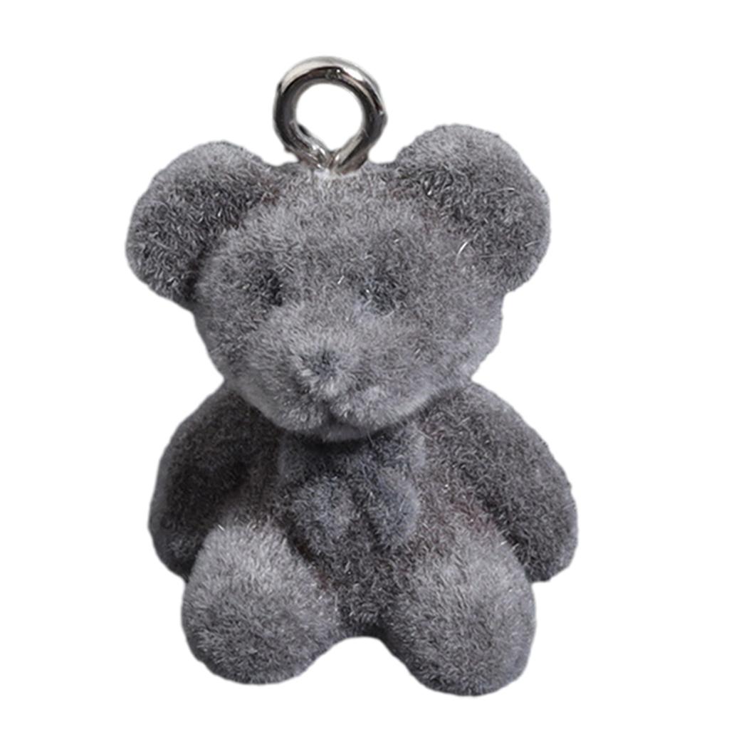 Cute Flocking Pendant Set for DIY Jewelry Making Colorful Flocking Pendants Keychain Decoration for DIY Jewelry Supplies