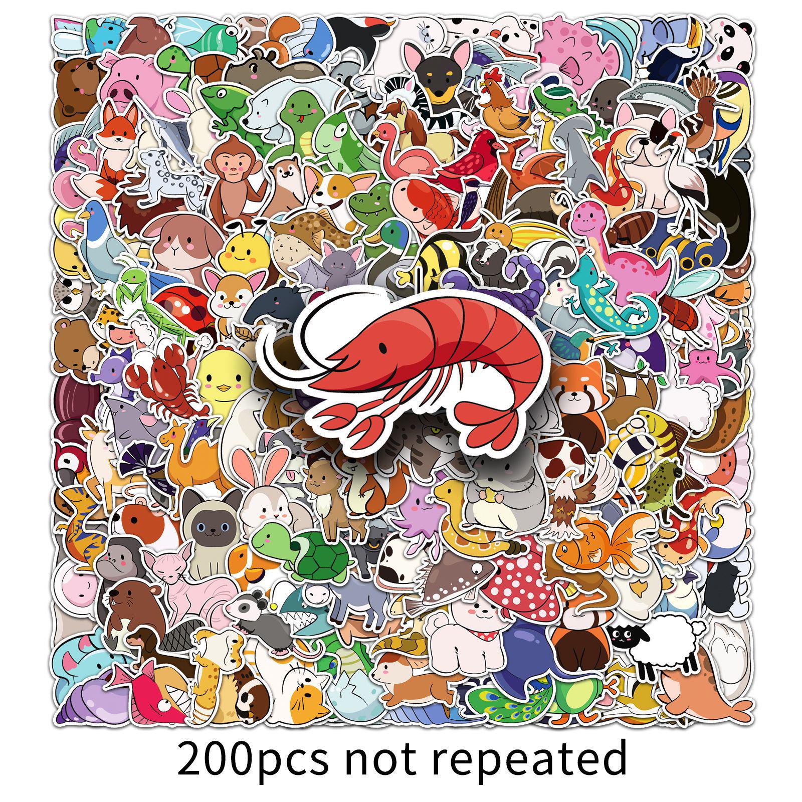 200 Original Animal Doodle Stickers - Cute DIY Decor for Journals & Computers