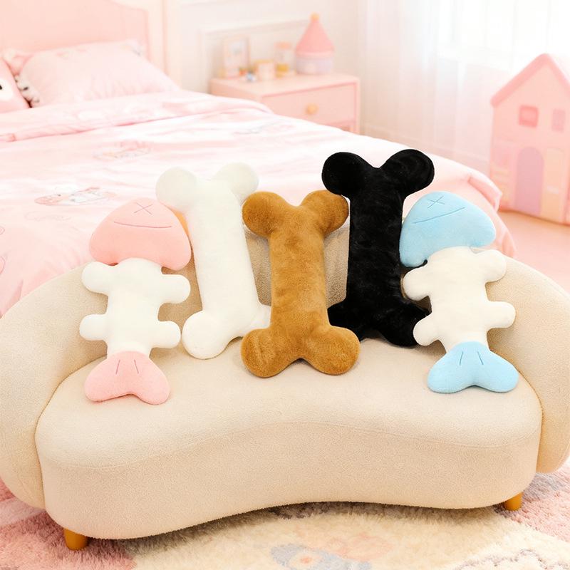 Fishbone Bone Pillow Simulation Dog Bone Plush Toy Sofa Cushion