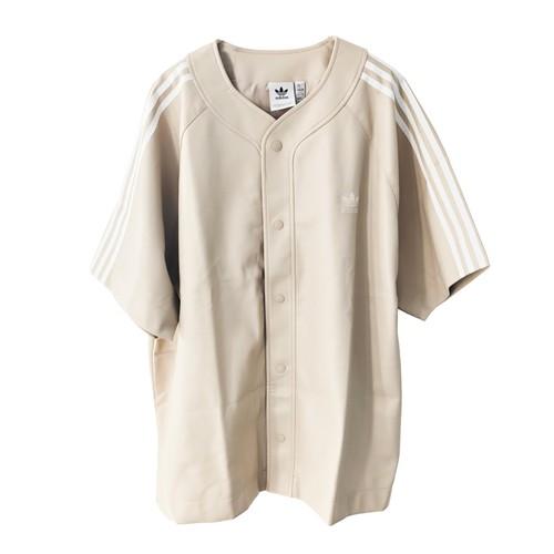 adidas originals Faux Leather Adicolor 3-Stripes Baseball Shirt Beige IZ4051 M бежевый