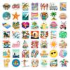 Summer Themed Stickers Cartoon DIY Vinyl Waterproof Decorative Decal Gift for Junk Journal Scrapbook Laptop Phone Bottle Luggage
