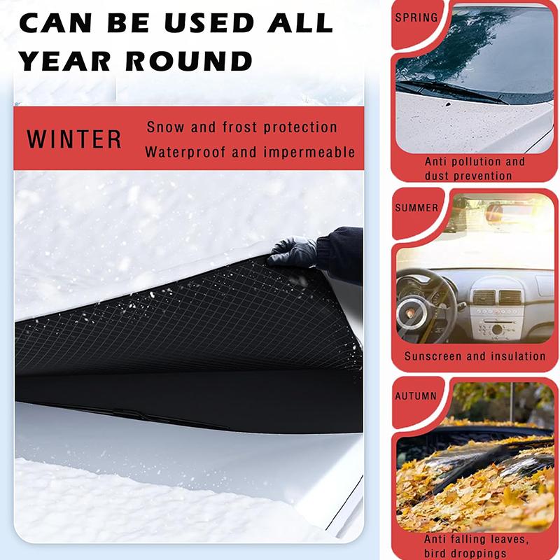 Magnetic Car Front Windscreen Cover Snowproof Car Windshield Sun Shade Anti Frog Waterproof Protector Cover Car Accessories