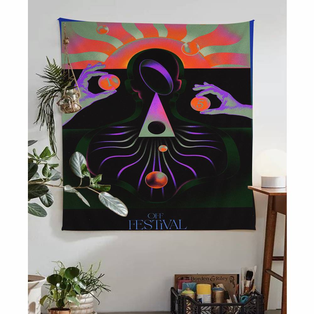 Abstract Futurism Wall Art Dark Colorful Colorful Tapestry Wall Hanging Bohemian Wall Tapestries Mandala Wall Art Decor