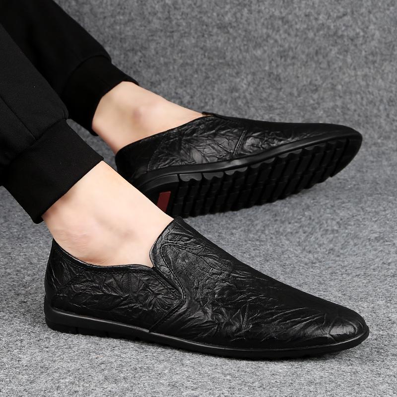 Slipper Schuhe für Herren 2024 Herbst Sommer Herrenschuhe Lässig Vintage Lederdesign Slipper Flats Marke Fahrschuhe Businessschuhe
