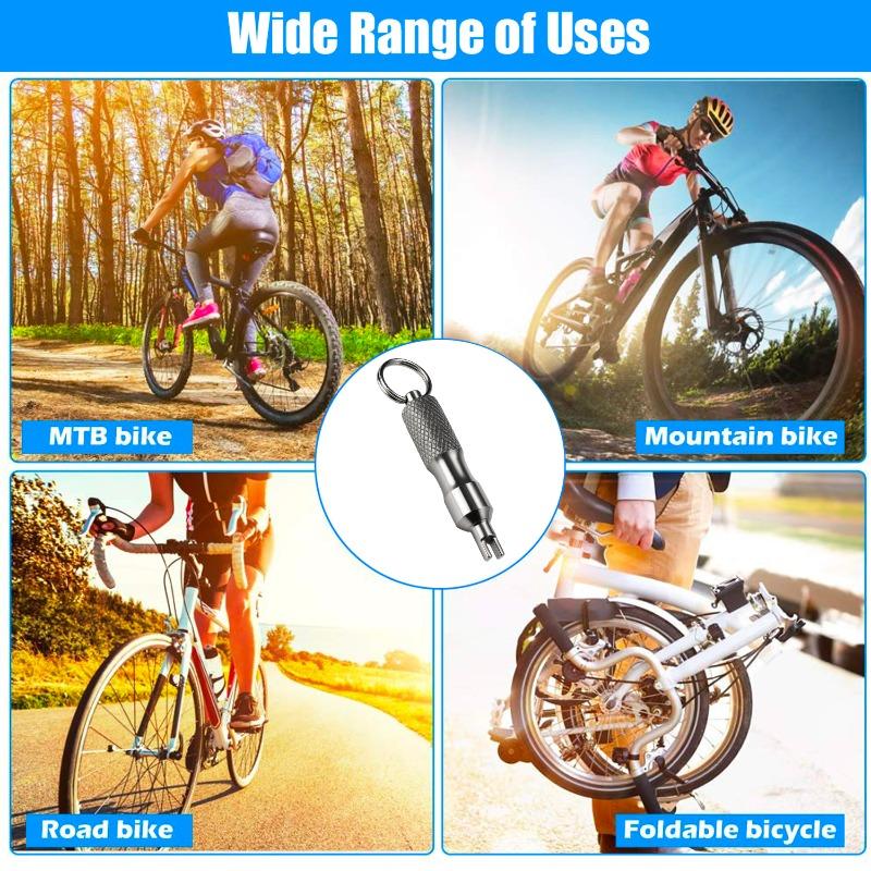 Stainless Steel Valve Core Remover Wrench Keychain Tire Repair Tool For Car Motorcycle Bike Car Universal Portable Pocket Silver Stem Caps1