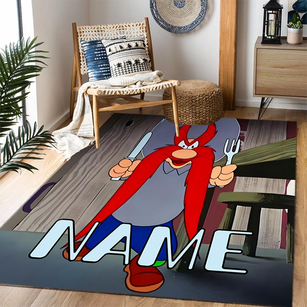 Looney Wild Fierce Taz Personalized Name Floor Rug Office Rug Suitable for Decorate Room Kitchen Outdoor Hallway Anti-slip Rug Office Home Decor