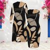 Women Plus Size Printed Two Piece Set Long Sleeve Open Front Cardigan Sleeveless Bodycon Dress