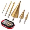 6/7Pcs Anti Rust Drilling Tool Bearing Steel Quick Change Bits Set Step Drill Bit Set Iron Drilling
