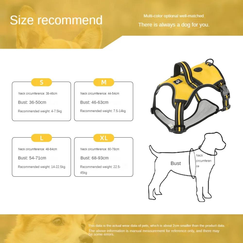 New Dog Chest Strap Traction  with Dog Poop Bag Holder Reflective Dogs Chest Harnesses Medium Large Dog Supplies