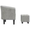 Club Chair with Footstool Light Grey Velvet