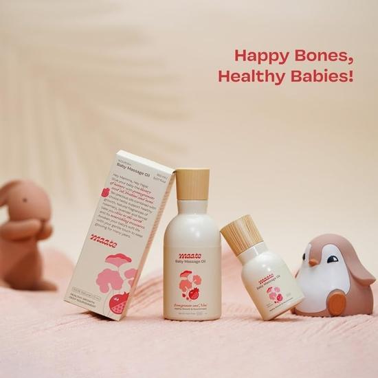 Maate Baby Massage Oil 150ml | Massage Oil for Newborn Baby & Kids | Enrich with Brahmi, Noni| Baby Massage Oil 0-12yr | Cruelty-Free