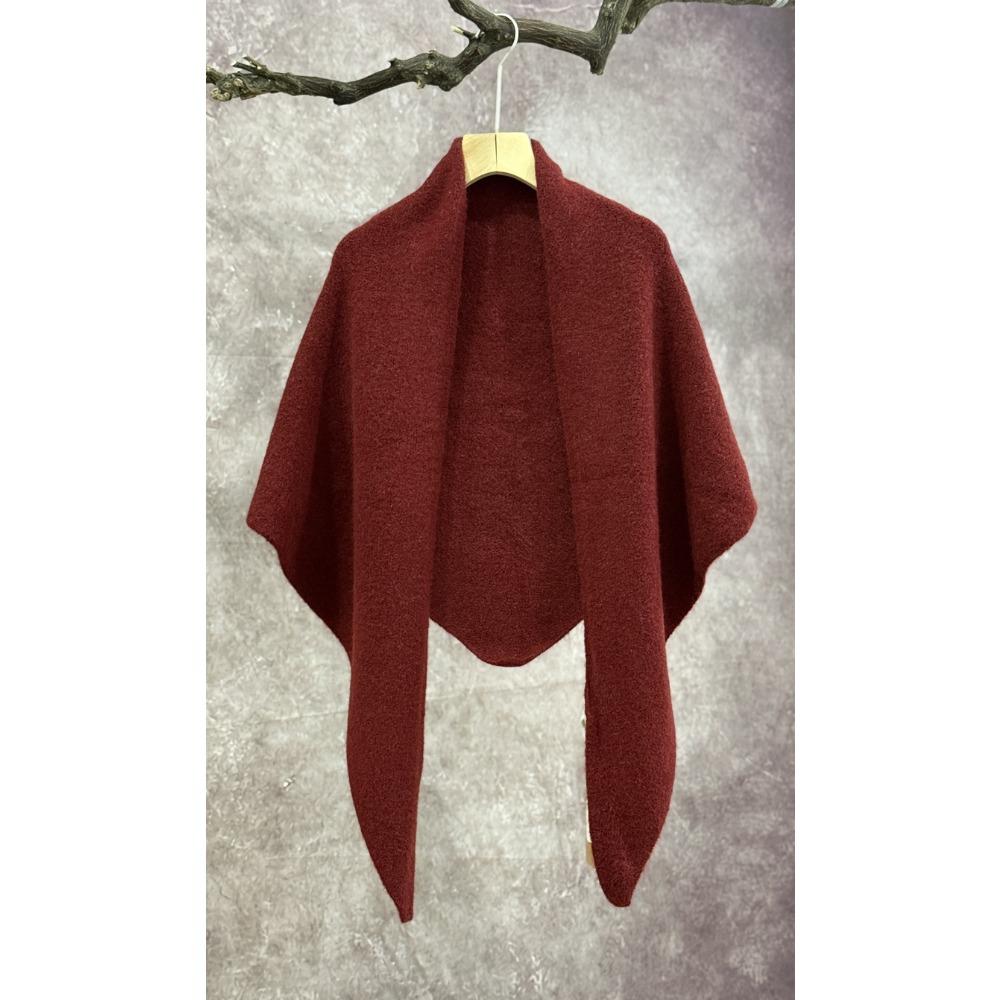 Triangle Scarf Scarf Solid Color Shawl Cape Autumn and Winter Women's High-end Shawl Blanket Warm Small Cape Cape