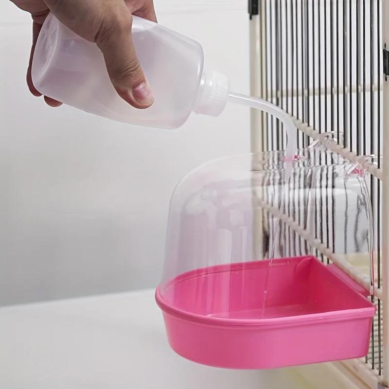 Vogelbad Box Einfach Aufzuhängen Papagei Badezimmer Innen Duschzubehör für Käfige und Ziervögel Transparente Acryl Vogelbadewanne