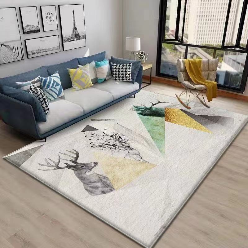 Nordic Living Room Carpet Thick Indoor Cartoon Carpet Imitation Cashmere Cushion Sofa Coffee Table Blanket Light Luxury Bedroom Bed Blanket