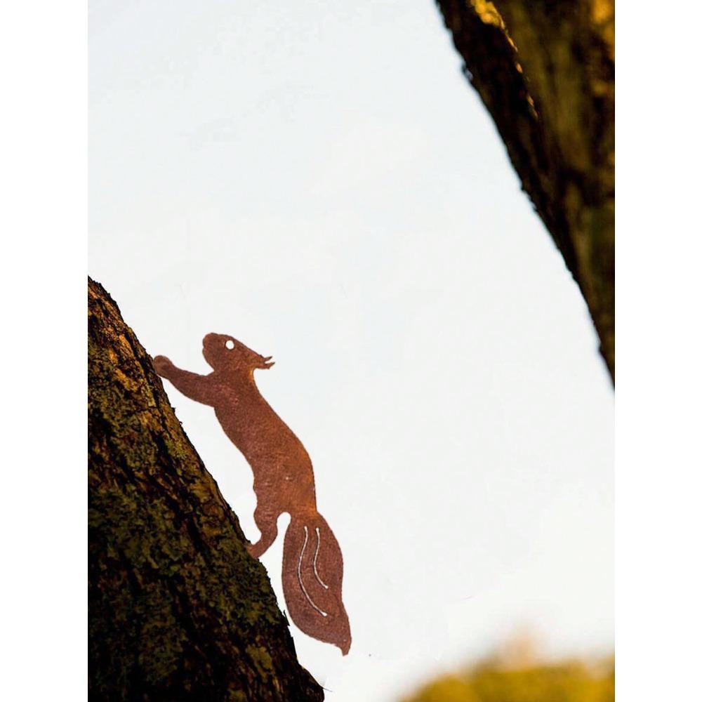 Metal Squirrel Garden Stake, Rustic Iron Animal Silhouette for Outdoor Yard Patio Decor, Vintage Wildlife Lawn Art TY6151 разноцветный