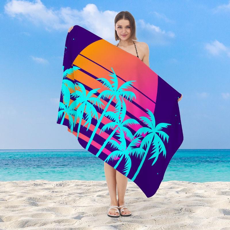 Quick Dry Microfiber Beach Towel Adults UV Protection Sandproof Highly Absorbent Bath Pool Ocean Travel Outdoor Use