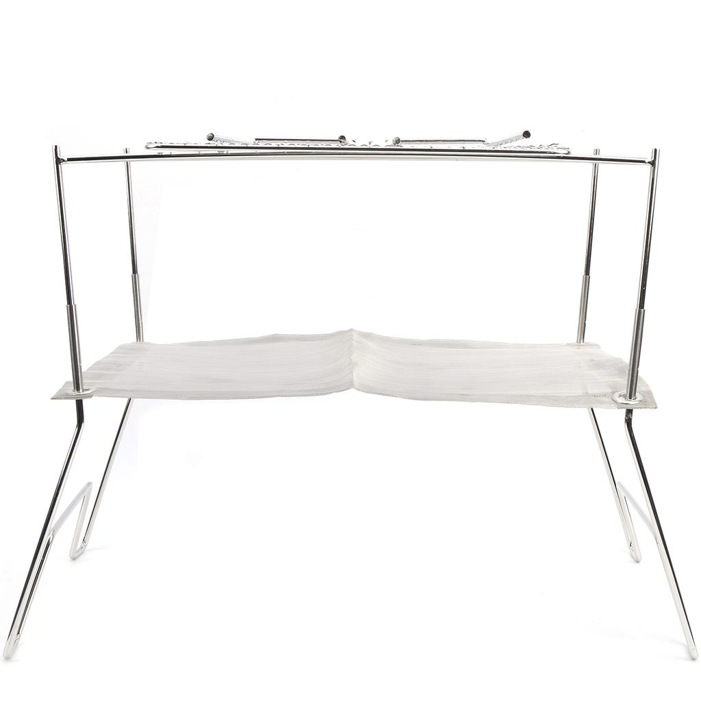 Edelstahldraht Outdoor Grillofen Faltbarer Grill mit Backnetz BBQ Camping