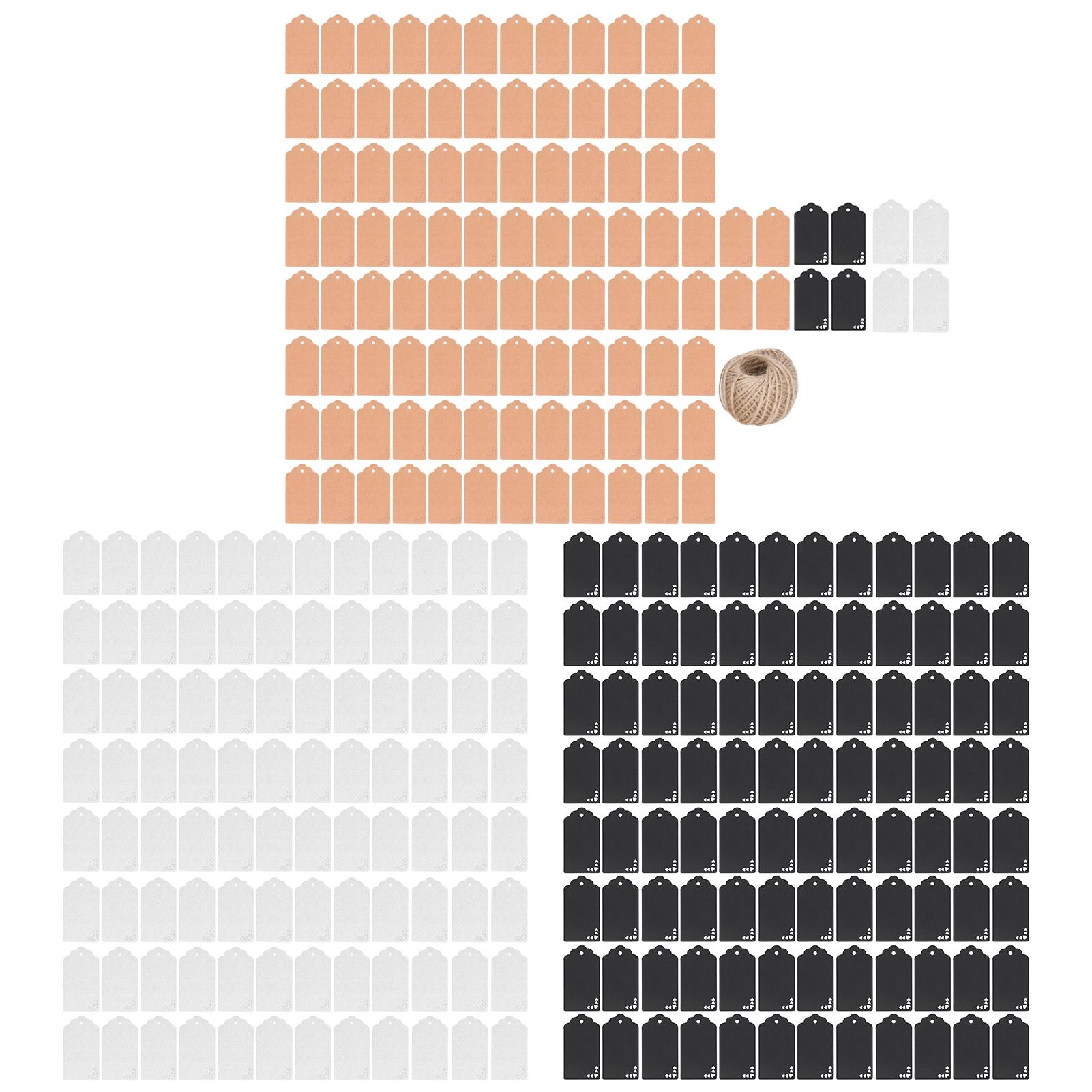 

100 Pcs Clothing Tags Double Sided Kraft Paper DIY Craft Gift Tag with 30m Jute Twine for Wedding Ch Black