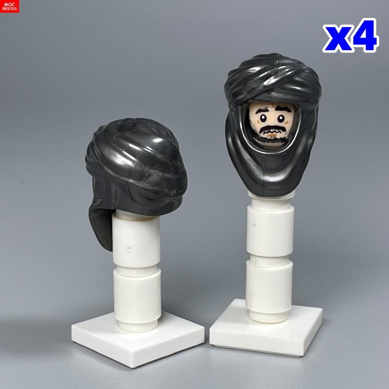 MOC Steine Wüsten Kamele Arabisches Tuch Schnurrbart Helm Kopfbedeckung 4cm Figur Tragen Bausteine Lernorientiertes Spielzeug Kinder Geschenke