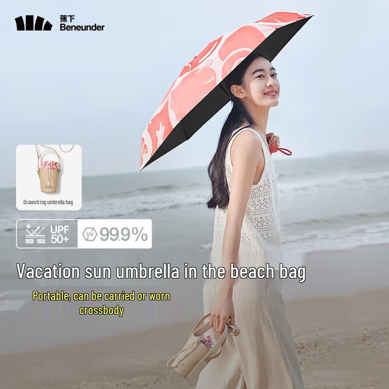 Beneunder Portable UV Protection 5-Fold Sun & Rain Umbrella