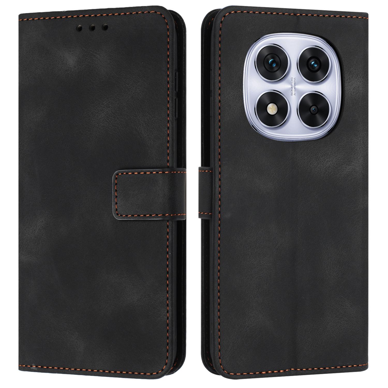 

For Xiaomi Redmi Note 14 Pro+ 5G/Note 14 Pro 5G/Note 14 Pro 4G/Poco X7 5G Leather Case Solid Color Wallet Phone Cover Black