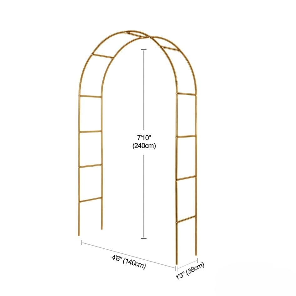 New Heavy-Duty Metal Garden Arch Adjustable Height/Width Sturdy Steel Frame Easy Install for Roses Climbing Plants Balloons
