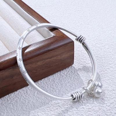 Zuyin 9999 Pflaumenblüten-Windspiel, Rolling Tail-Armband, Wald, koreanische Ausgabe, Glocke, reines Silber, Studentenarmband, Geschenk, einfaches Push-Pull