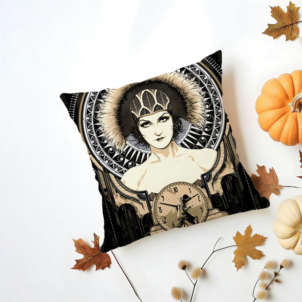 Film Classic M-Metropolis 1-1927 Cushion Cover Washable Linen Pillowcase Soft For Daily Sofa Bed Home Room Decor