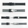 Swatch x Omega compatible rubber strap with D-buckle, double-line type (black/gray line)
