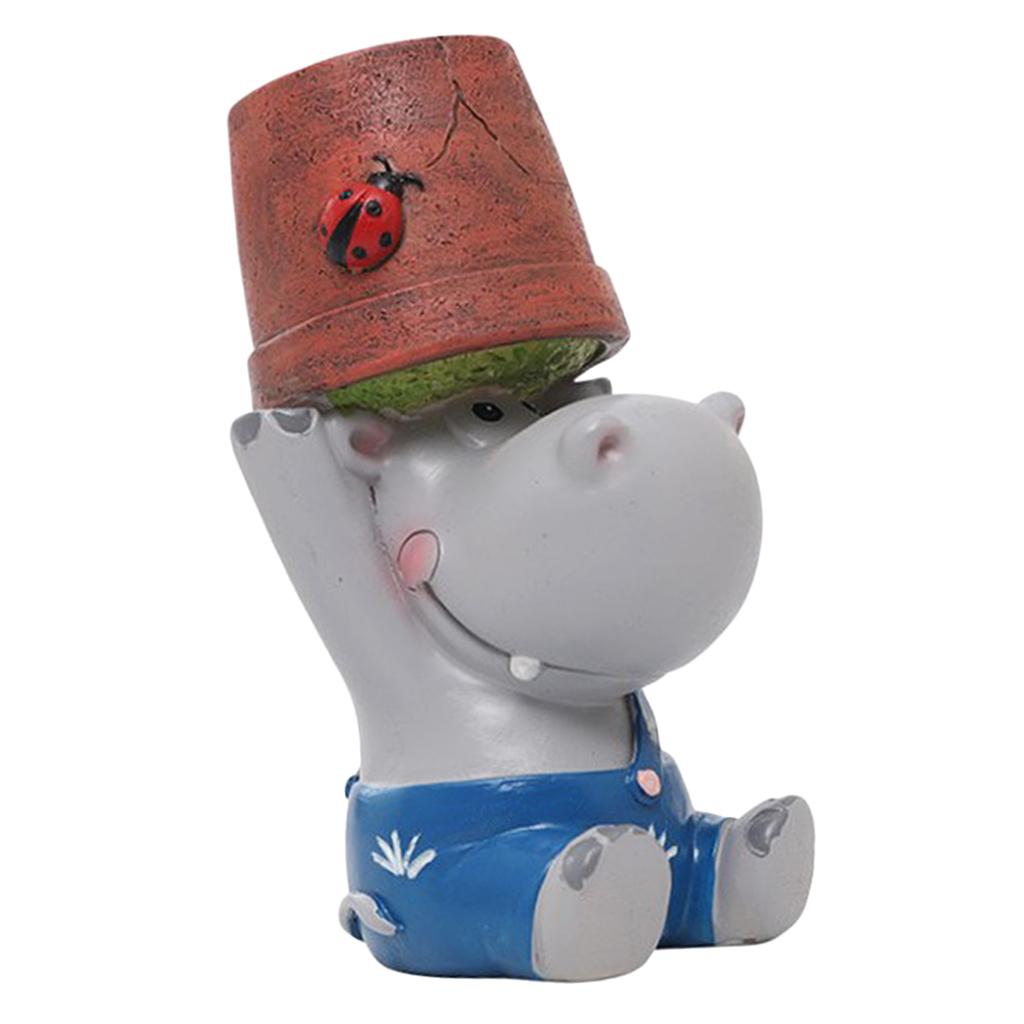 

Цветочный горшок Гиппопотам Фигурка животного для растений и ручек Идеально подходит как