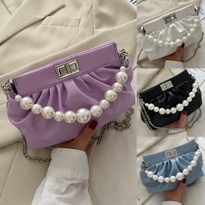 Módní kabelka s perlovým řetízkem Dámská crossbody taška přes rameno Vysoce kvalitní měkká kůže Dámská taška Kabelka Módní doplňky