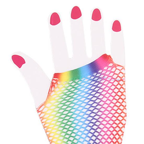 1 Pair Wedding Gloves Lightweight Hollow Out One Size Half Finger Mesh Gloves for Festival