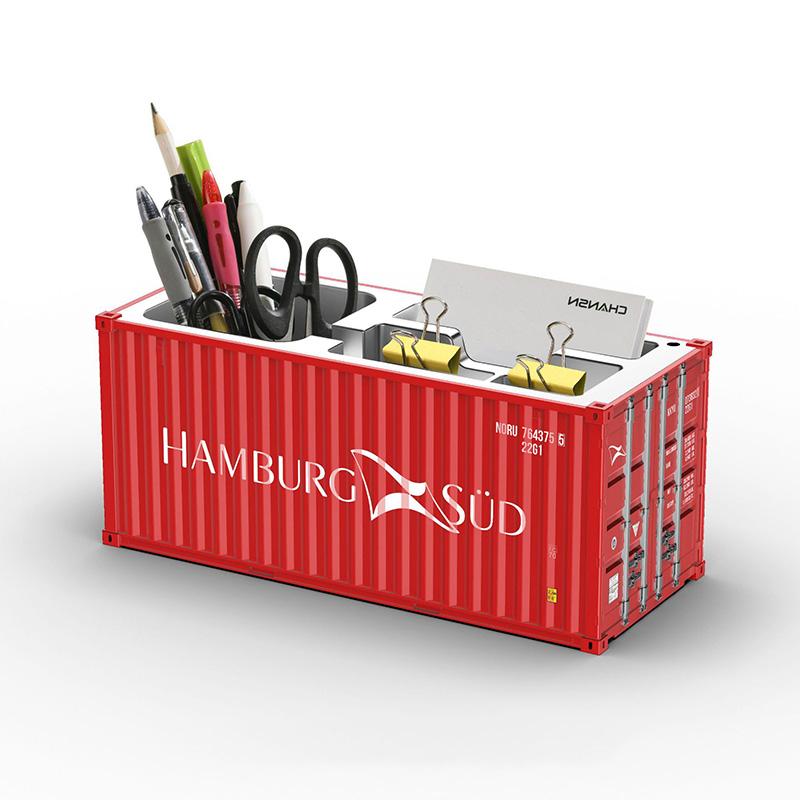 1/20 Scale Simulated Shipping Cargo Container Model Pen Holder Detachable Plastic Storage Box Desktop Organizer Household Supply