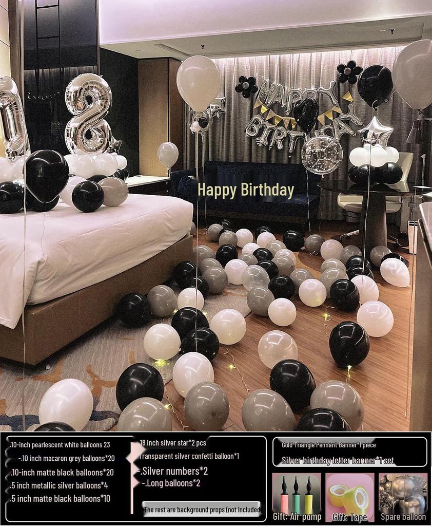 18th Birthday Party Decoration Set: Balloon Background Wall for Boys or Girls