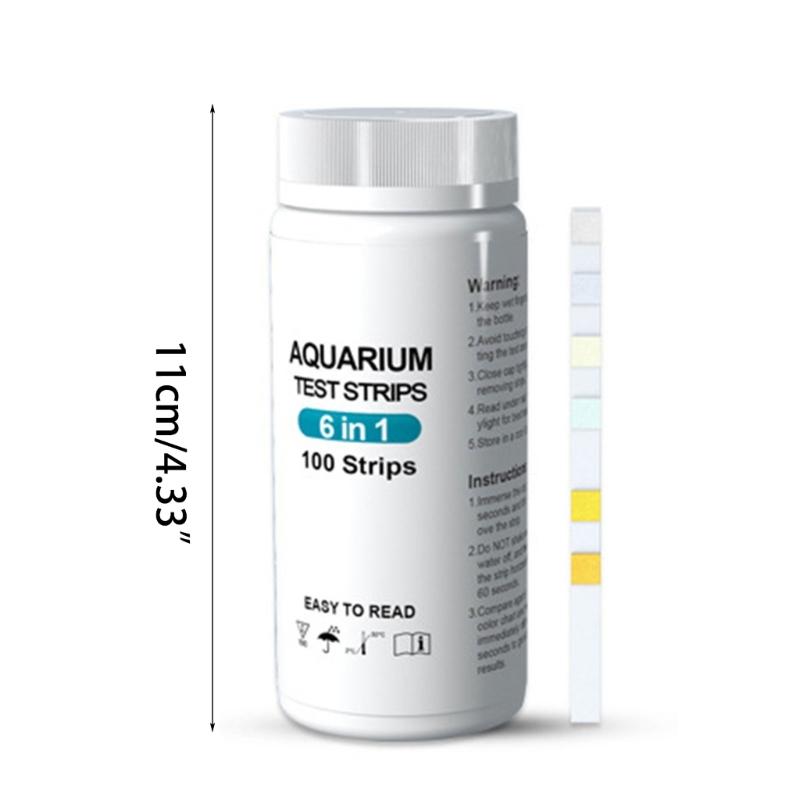 5 in 1 100PCS Aquarium Testing Strips for Swimming Pool Water Test Strips for Fish Tank Testing for Freshwater Saltwater