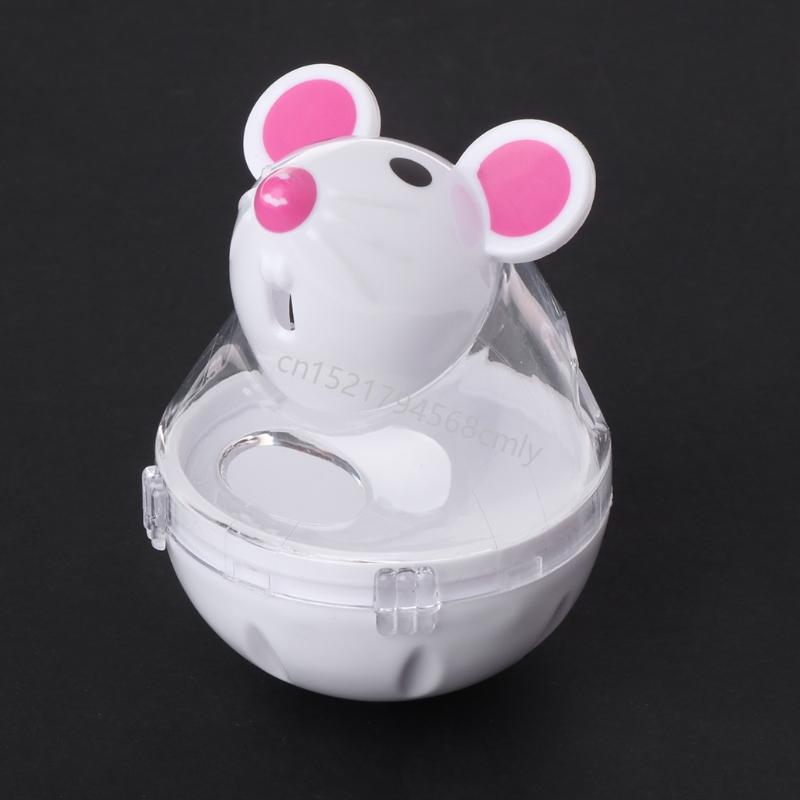 Teaser Toy Treat Disperser Automatic Interactive Mice Tumbler Swinging Mouse Feeder for Indoor Cats Kitten 6XDE