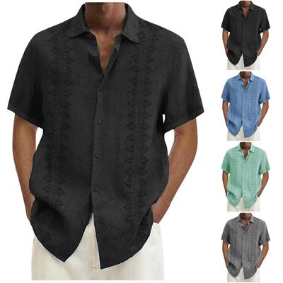 (Qunide) Men'S Casual Lapel Beach Holiday Wear Fashion Shirt Hawaiian Short-Sleeved Shirt