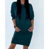 Weiches Strick-Langarmkleid-Set Mit High-Waist-Leggings Lässiges Winter-Outfit