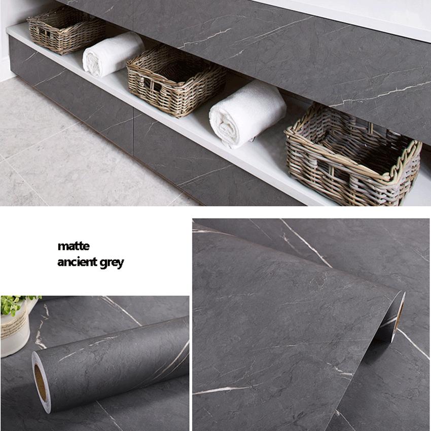 

Толстые матовые мраморные водонепроницаемые наклейки на стену Самоклеящиеся для кухонного шкафа Столешницы Высокотемпературные обои под сланец 40cm x 1m