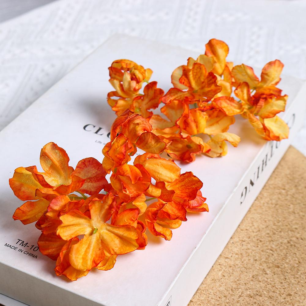 Künstliche Hortensienblüten mit verbrannten Rändern: Seide DIY Antiker Stil Hanfu Kopfschmuck Zubehör