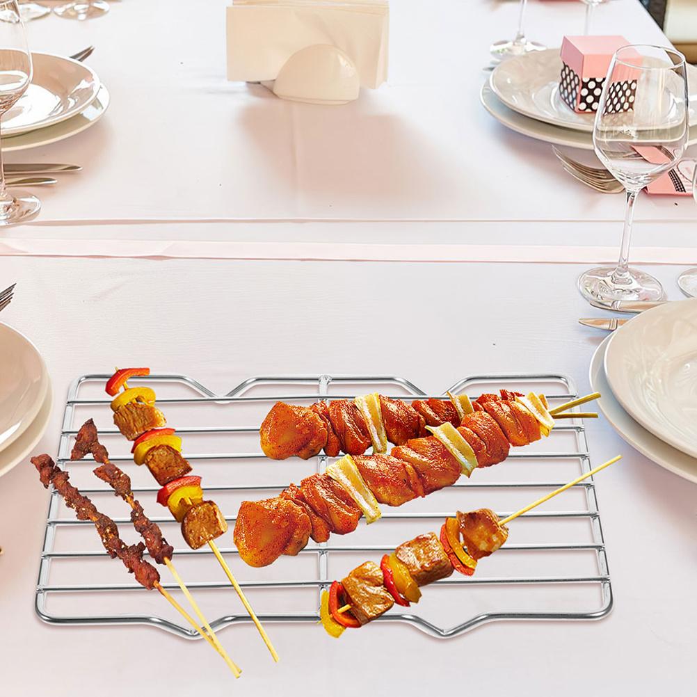Stainless Steel Bbq Grill Rack Multi-Functional Roasting Cooking Cooling Rack for Outdoor Indoor Use 29x21cm Metal Bacon Rack,