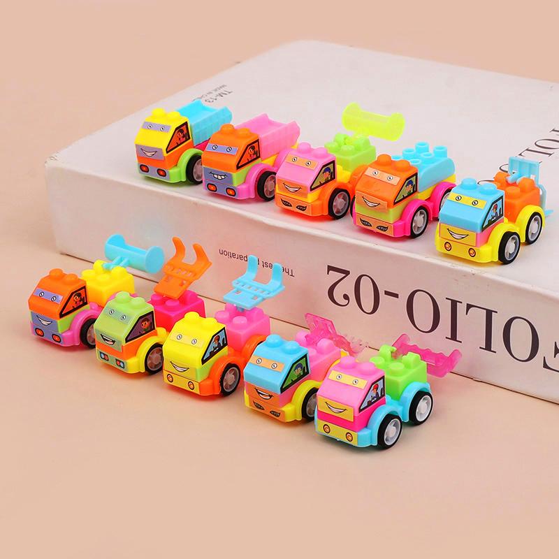 12/24Pcs DIY Puzzle Building Block Car Construction Vehicle Toys Kids Birthday Party Favors Goodie Pinata Fillers Christmas Gift