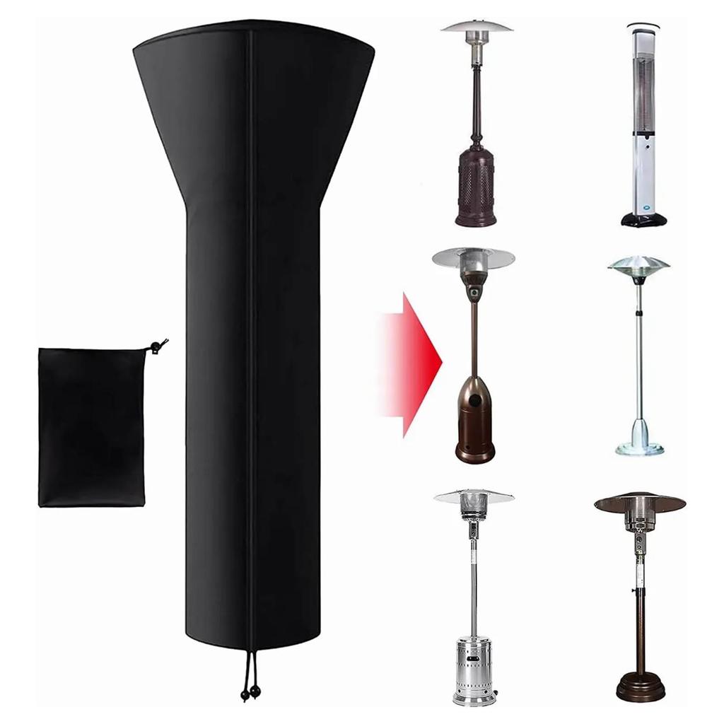 Patio Heater Covers Waterproof Dustproof UV Resistant Standing Garden Heater Covers with Storage Bag for Home Outdoor